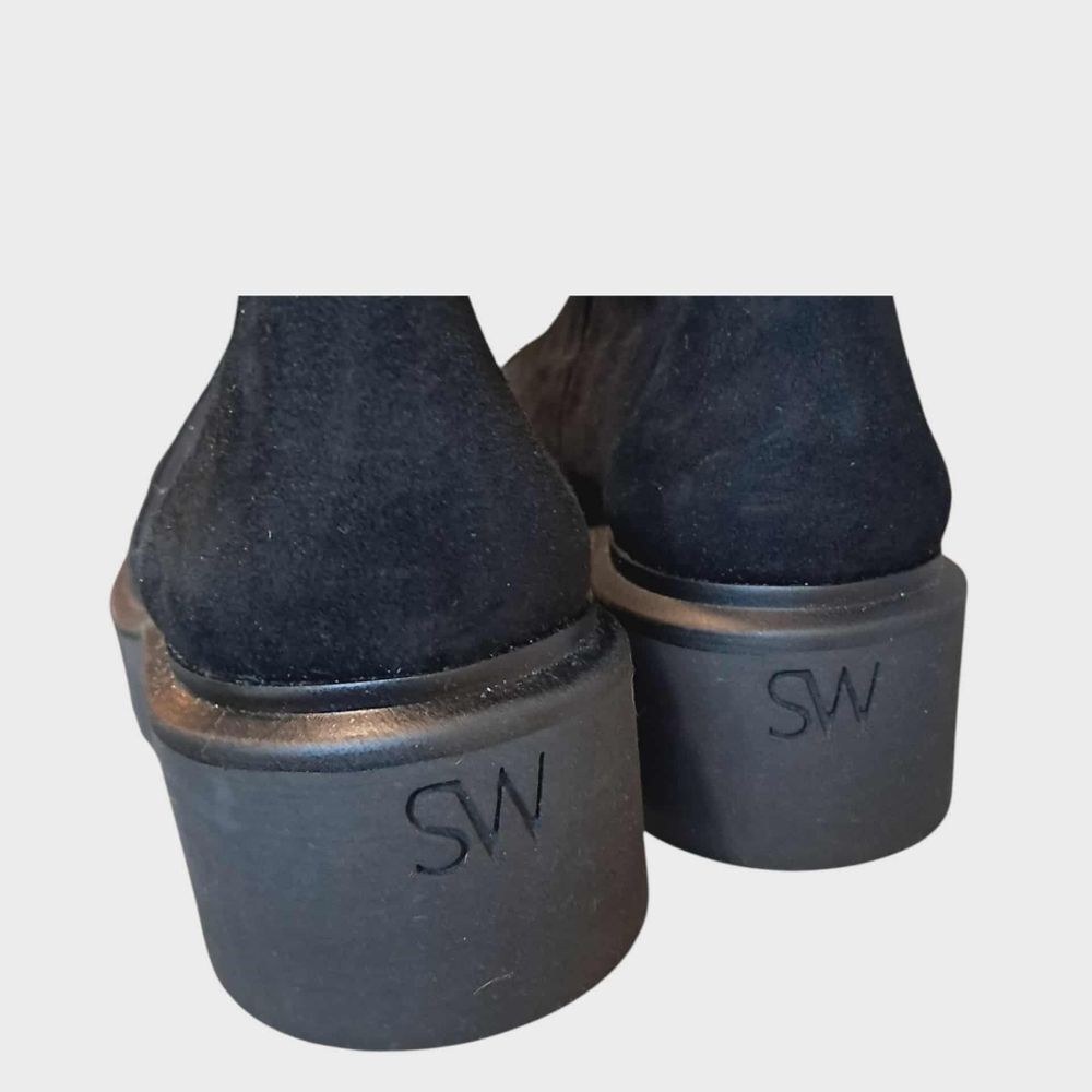 Stuart Weitzman NWOB Chalet Lug City Suede Over The Knee Boot Black Size 7 B - Picture 7 of 9